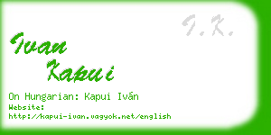 ivan kapui business card